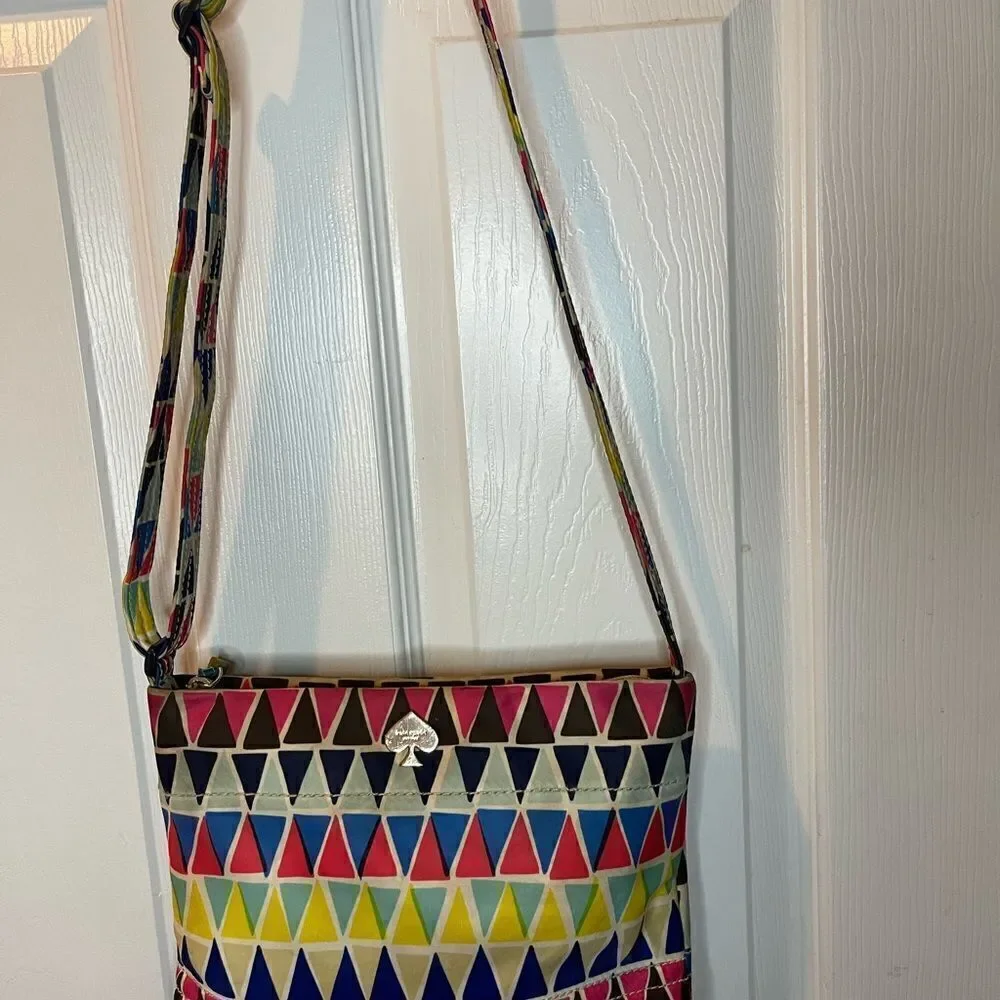 Kate Spade multi color multi color geometric prints fabric crossbody bag